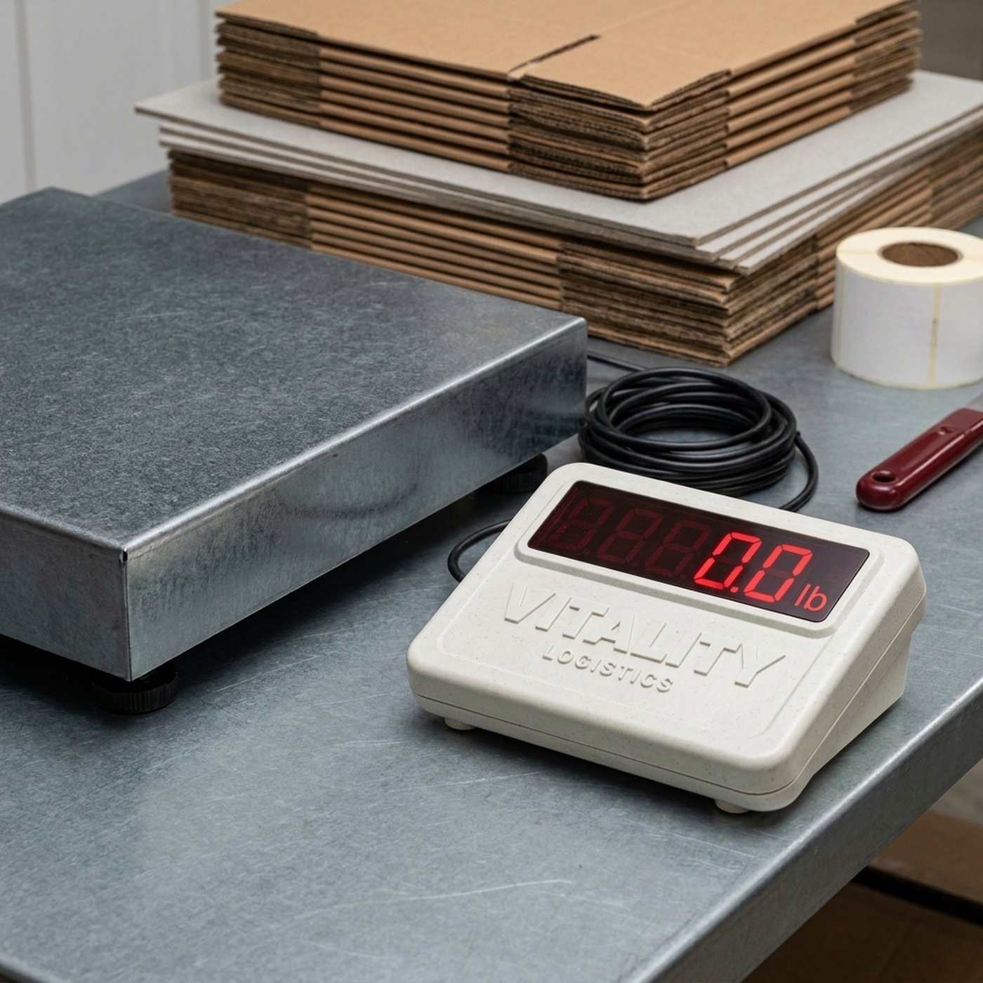 MANIFEST Bench Shipping Scale u2014 400 lb x 0.1 lb, 18 x 18 in